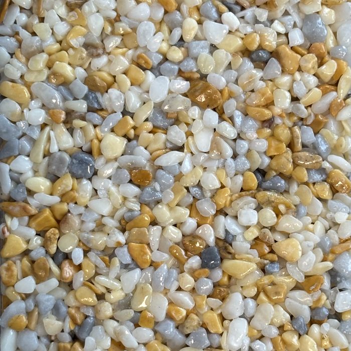 Schneegold-Mix Steinteppich-Farbmix, Nahaufnahme